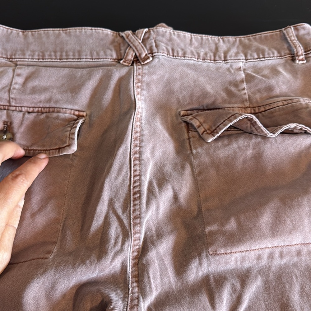 J Jill Women’s Wide Leg Cropped Pants/ Capris washed brown size 14 - Picture 15 of 16